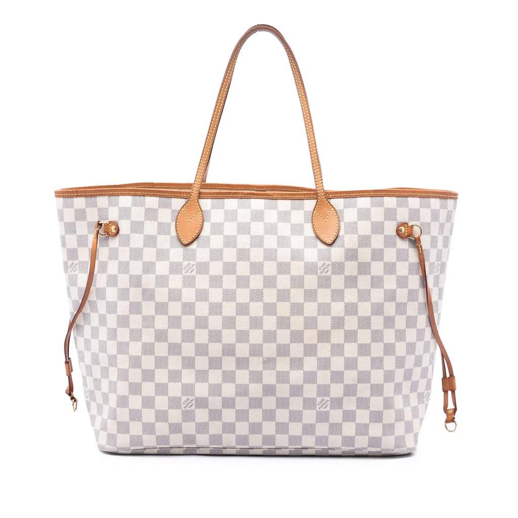 Louis Vuitton Damier Azur Neverfull GM White Very good - Front View