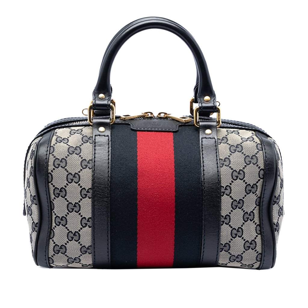 Gucci Small GG Canvas Web Joy Boston Bag Beige Very good condition - Front View