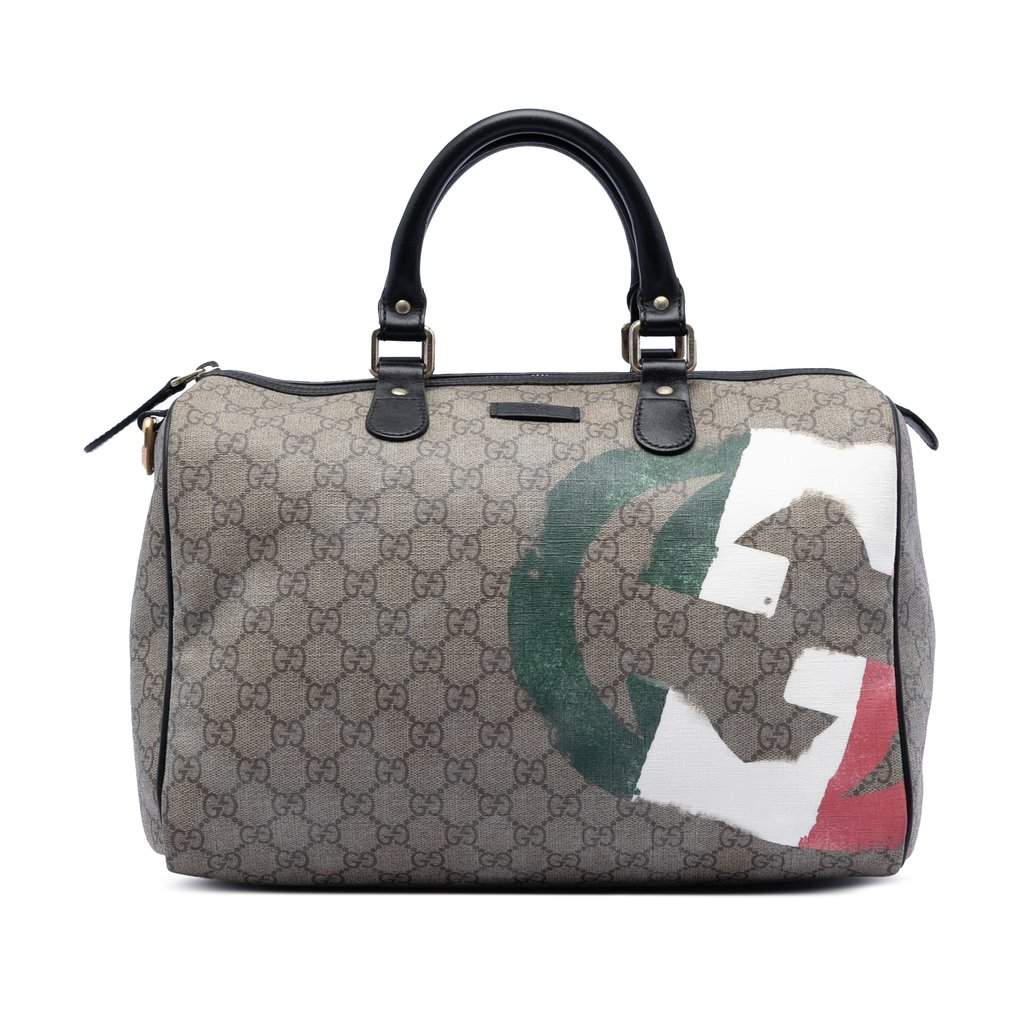 Gucci Medium GG Supreme Italian Flag Joy Boston Bag Beige Very good condition - Front View