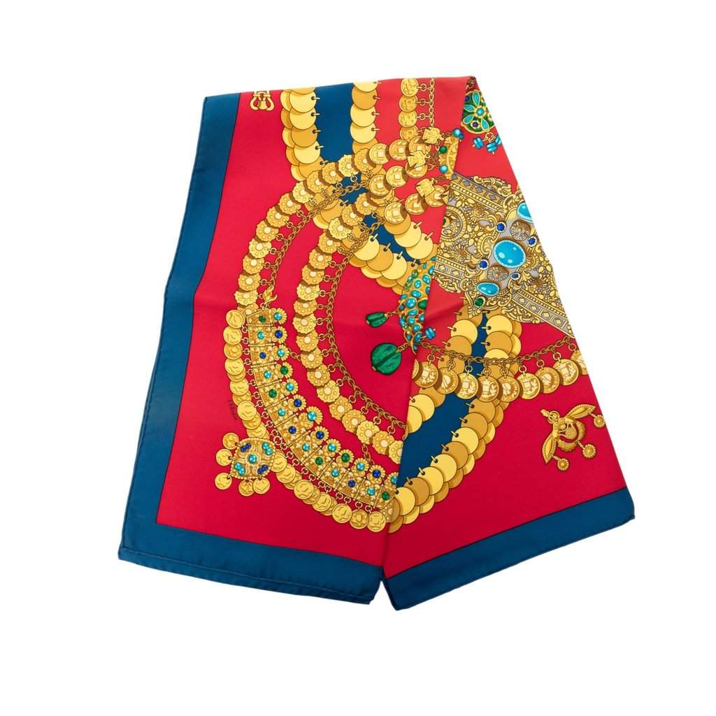 Hermès Kosmima Silk Scarf 90 Red Very good condition - Front View