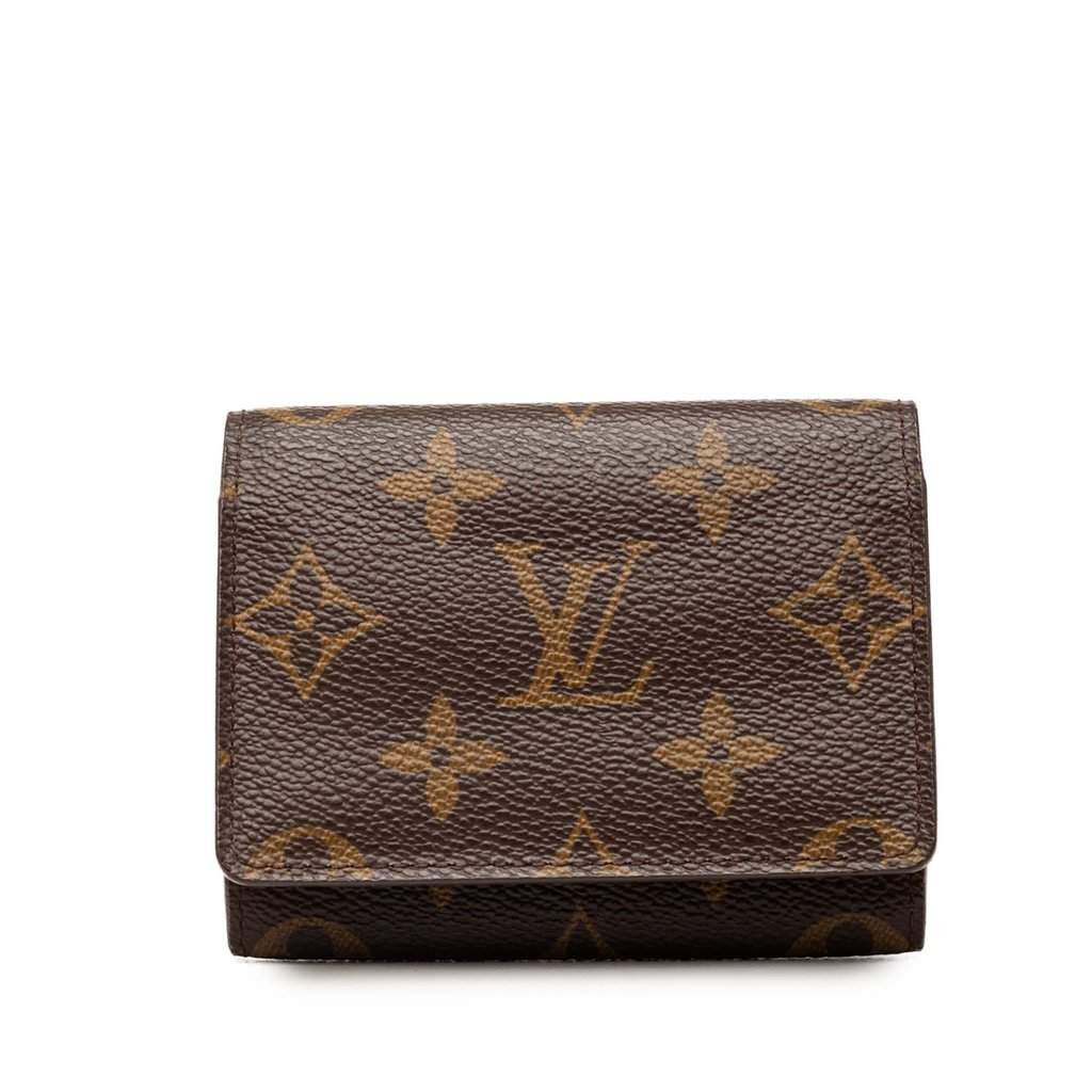 Louis Vuitton Monogram Envelope Business Card Holder Brown Very good - Front View