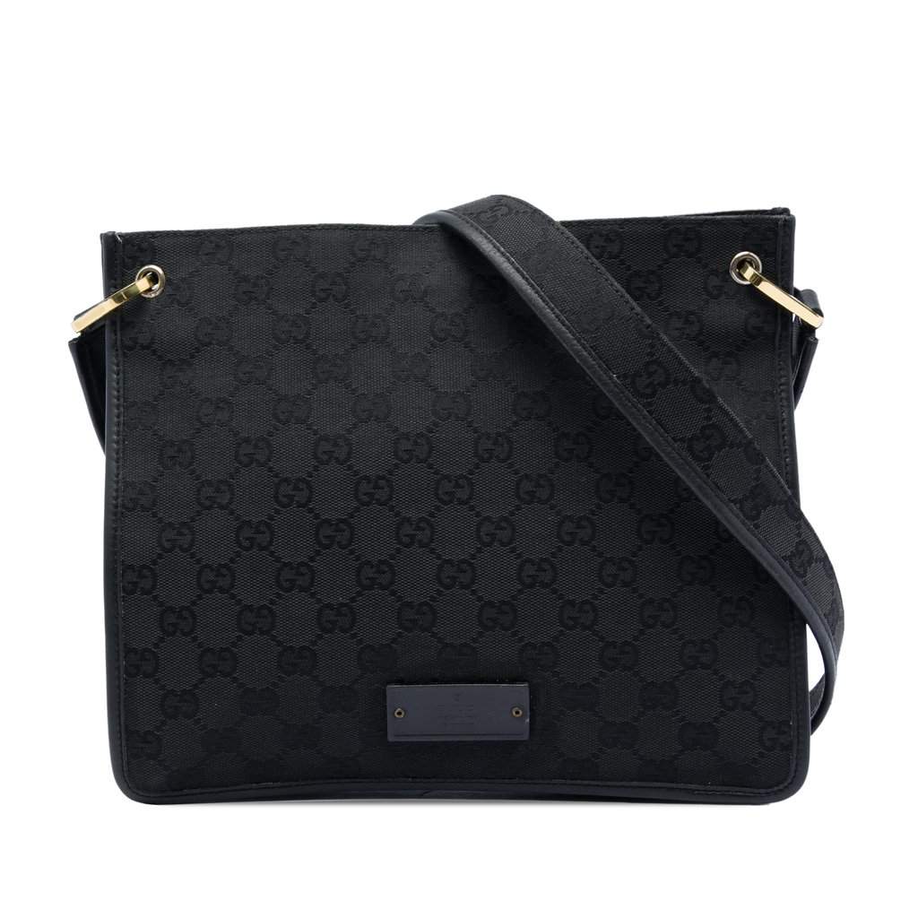 Gucci GG Canvas Crossbody Black Very good condition - Front View