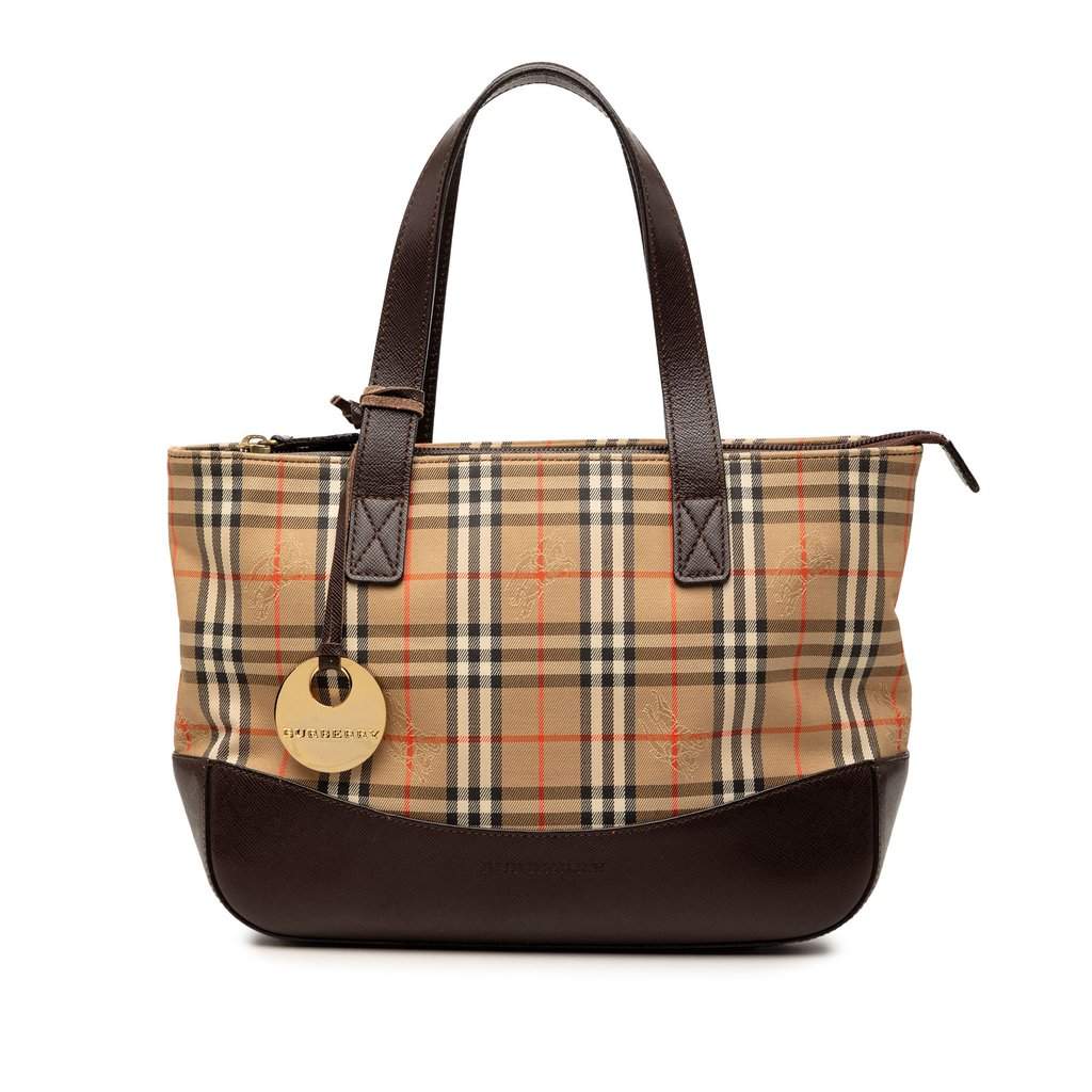 Burberry Haymarket Check Canvas Tote Beige Very good condition - Front View
