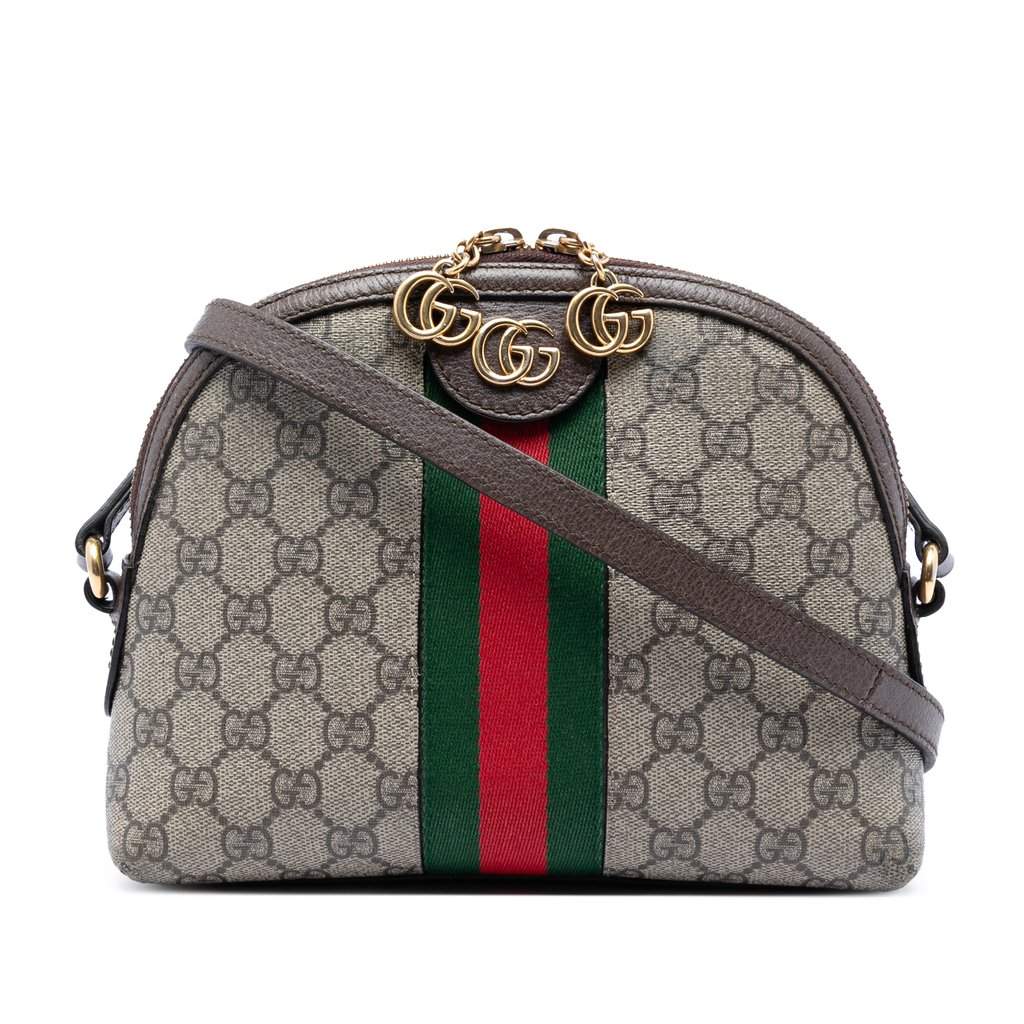 Gucci Small GG Supreme Web Ophidia Dome Crossbody Beige Very good condition - Front View