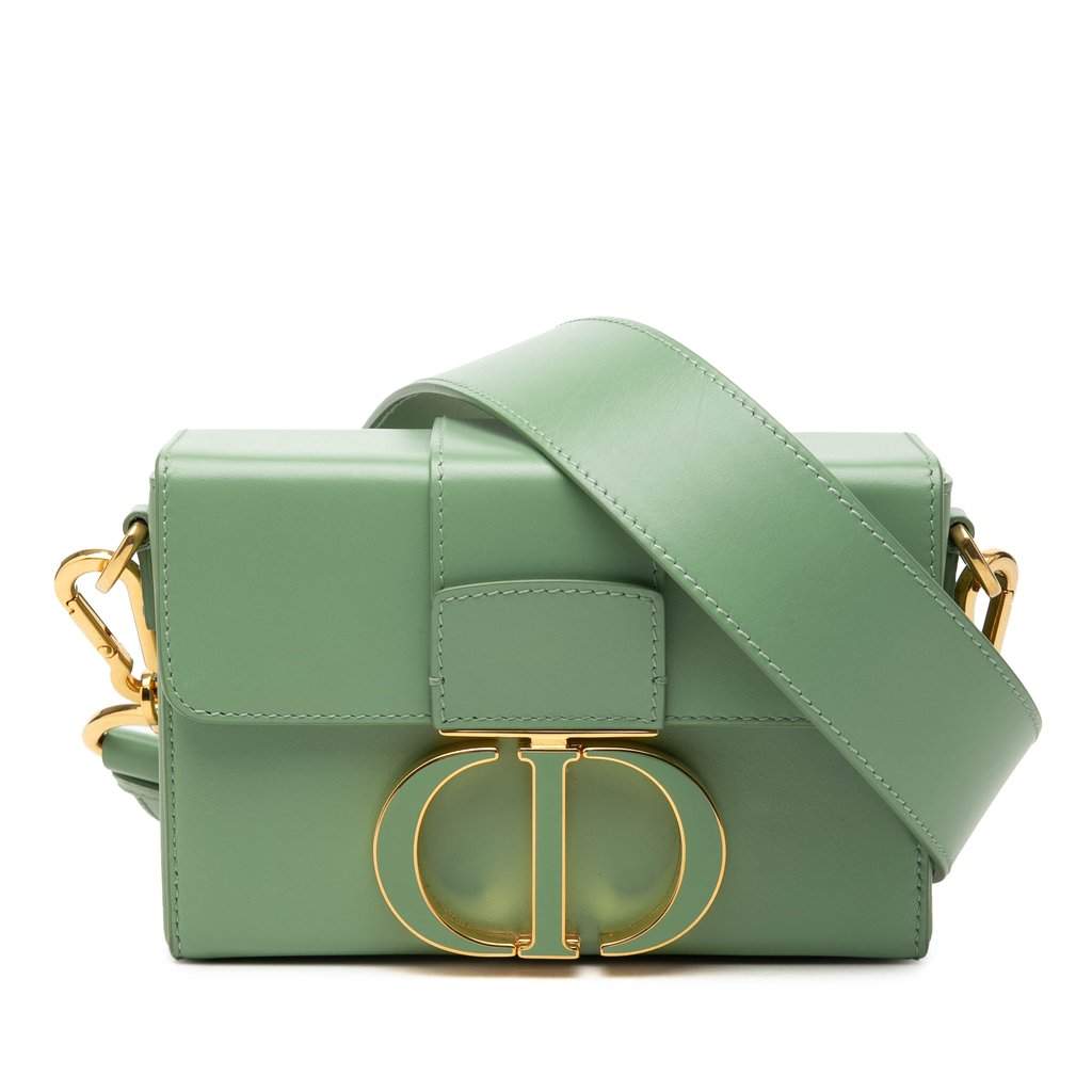 Dior Micro Smooth Calfskin 30 Montaigne Flap Green Leather Very good - Front View