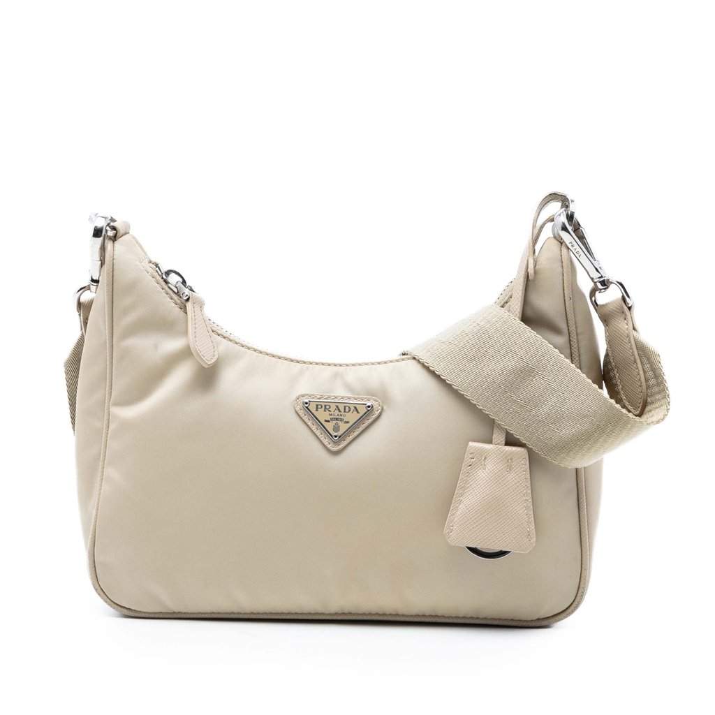 Prada Re Nylon Re Edition 2005 Shoulder Bag Beige Very good condition - Front View