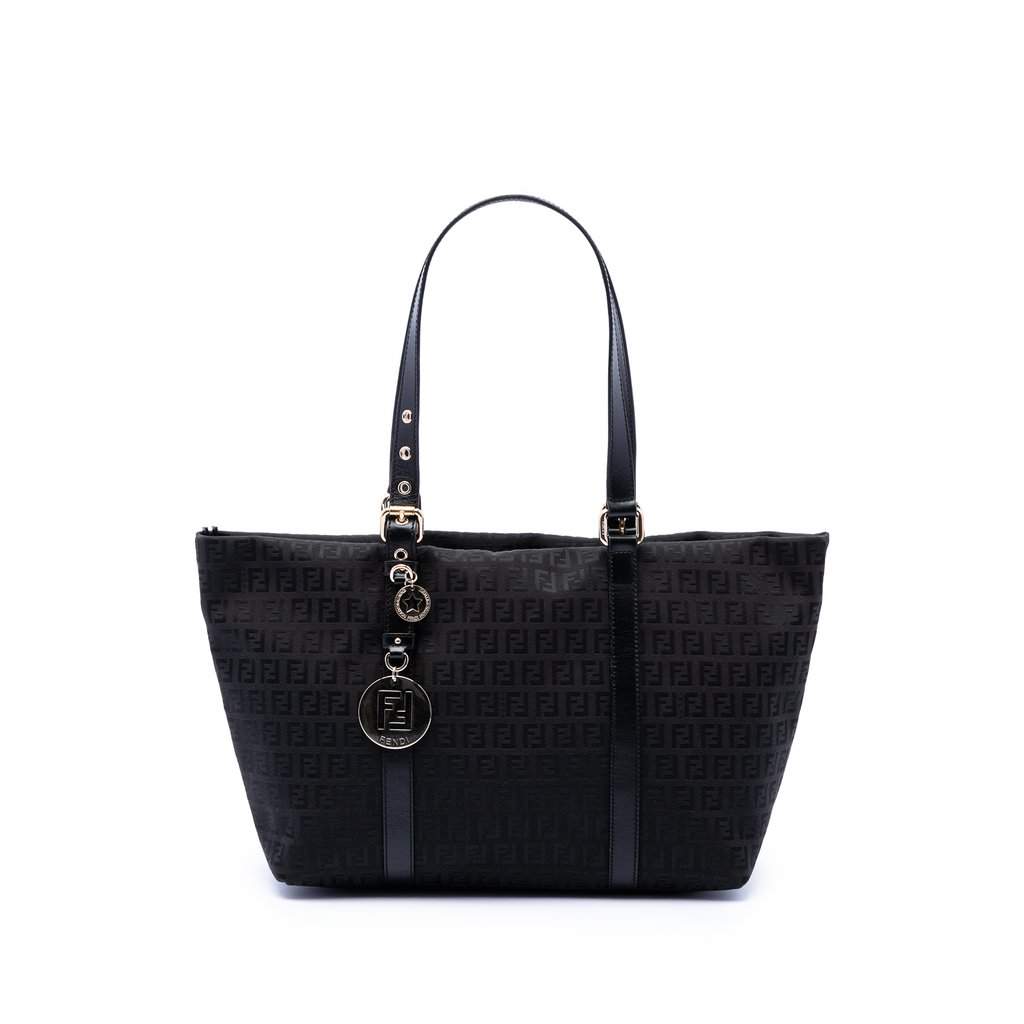 Fendi Zucchino Canvas Superstar Tote Black Very good condition - Front View