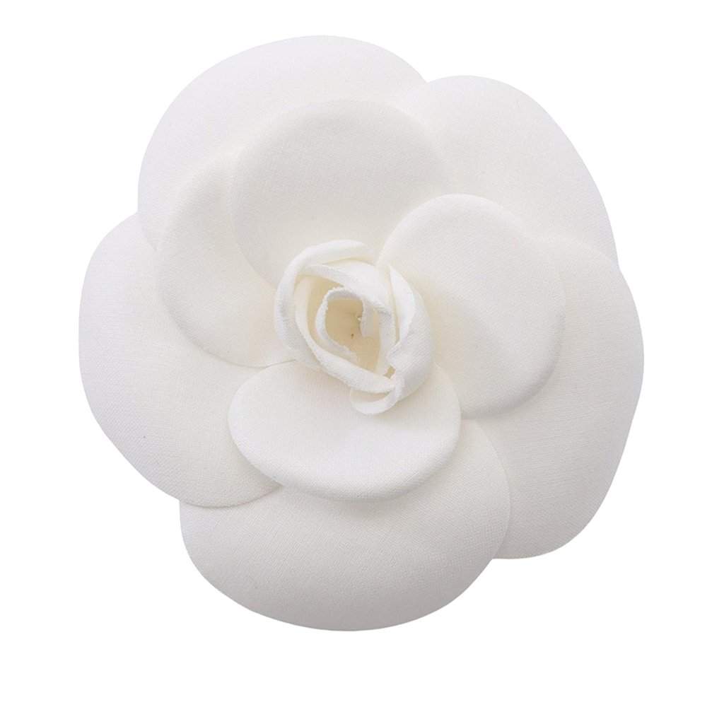 Chanel Canvas Camellia Brooch White Very good condition - Front View