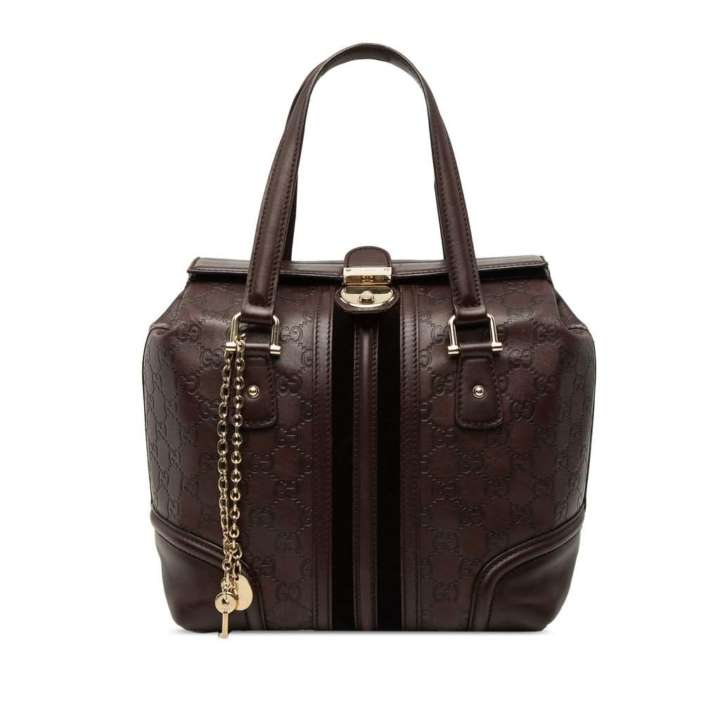 Gucci Guccissima Treasure Handbag Brown Leather Very good condition - Front View