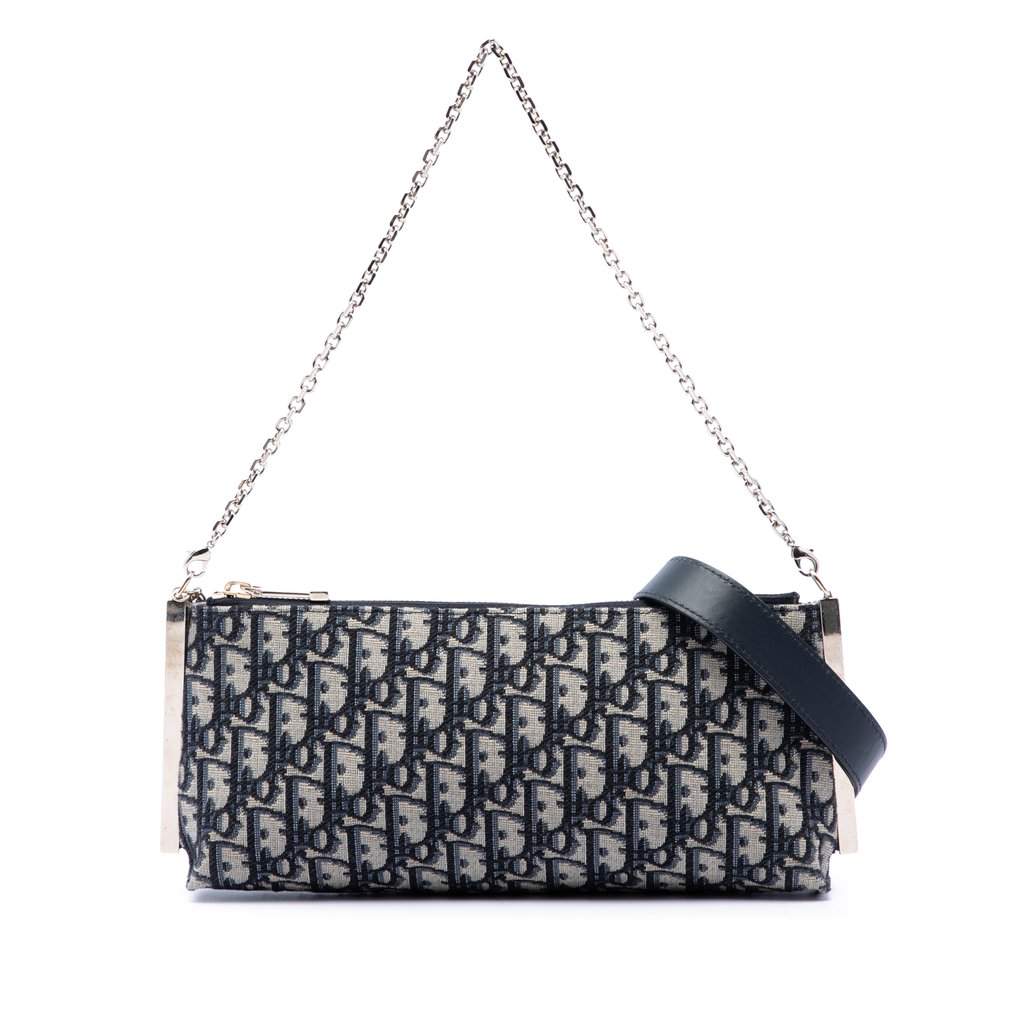 Dior Oblique Canvas Dior Club Bag Blue Very good condition - Front View