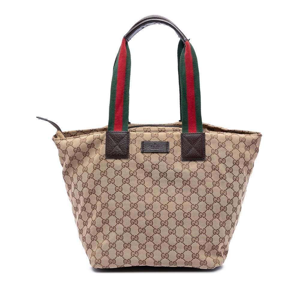 Gucci GG Canvas Web Tote Beige Very good condition - Front View