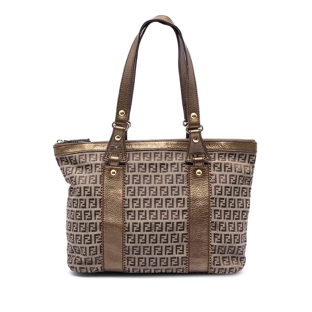 Fendi Zucchino Canvas Tote Beige Very good condition - Front View