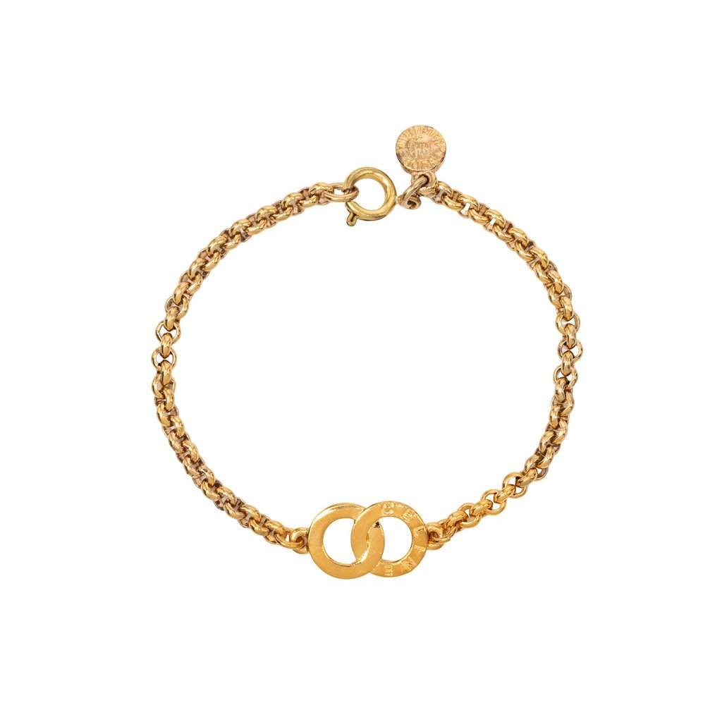 Celine Gold Plated Circle Charm Bracelet Gold Metal Very good condition - Front View