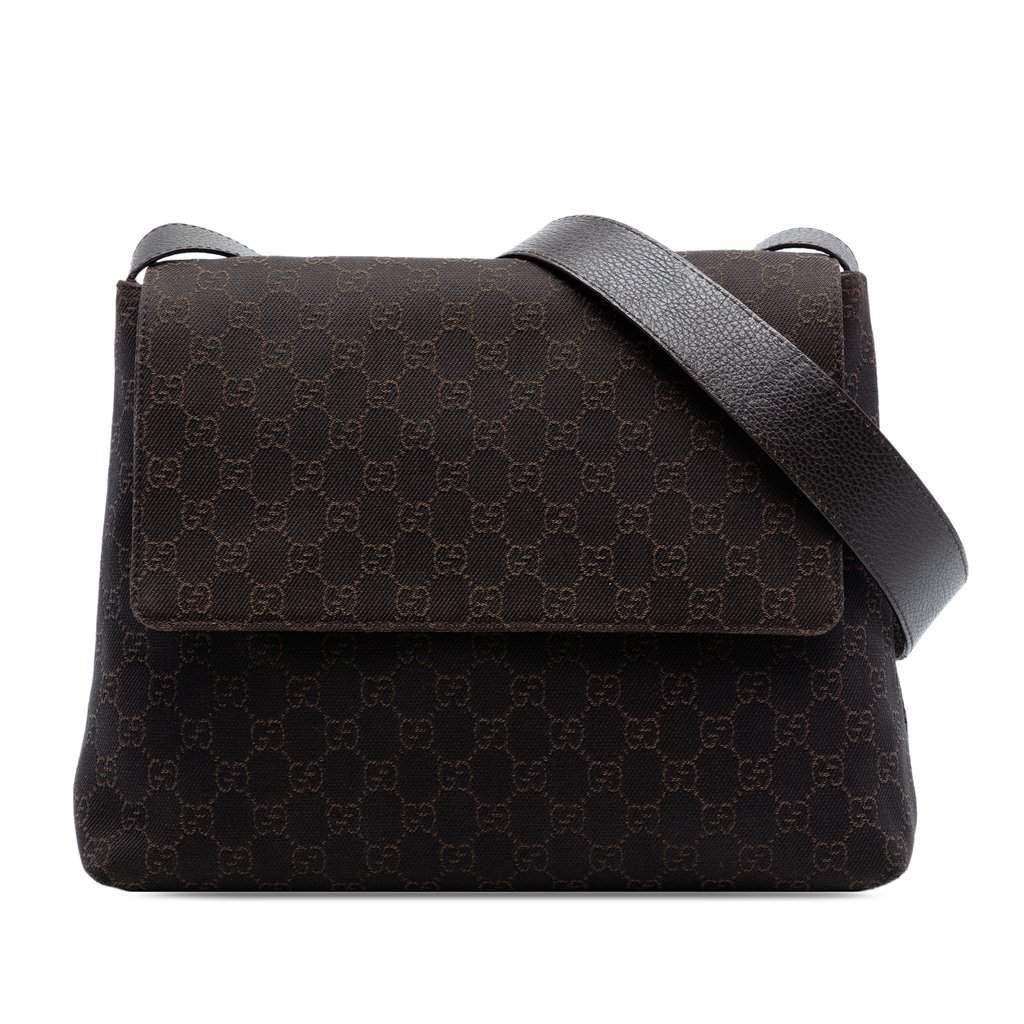 Gucci GG Denim Messenger Bag Brown Very good condition - Front View
