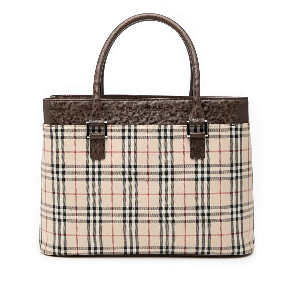 Burberry House Check Canvas Tote Beige Very good - Front View
