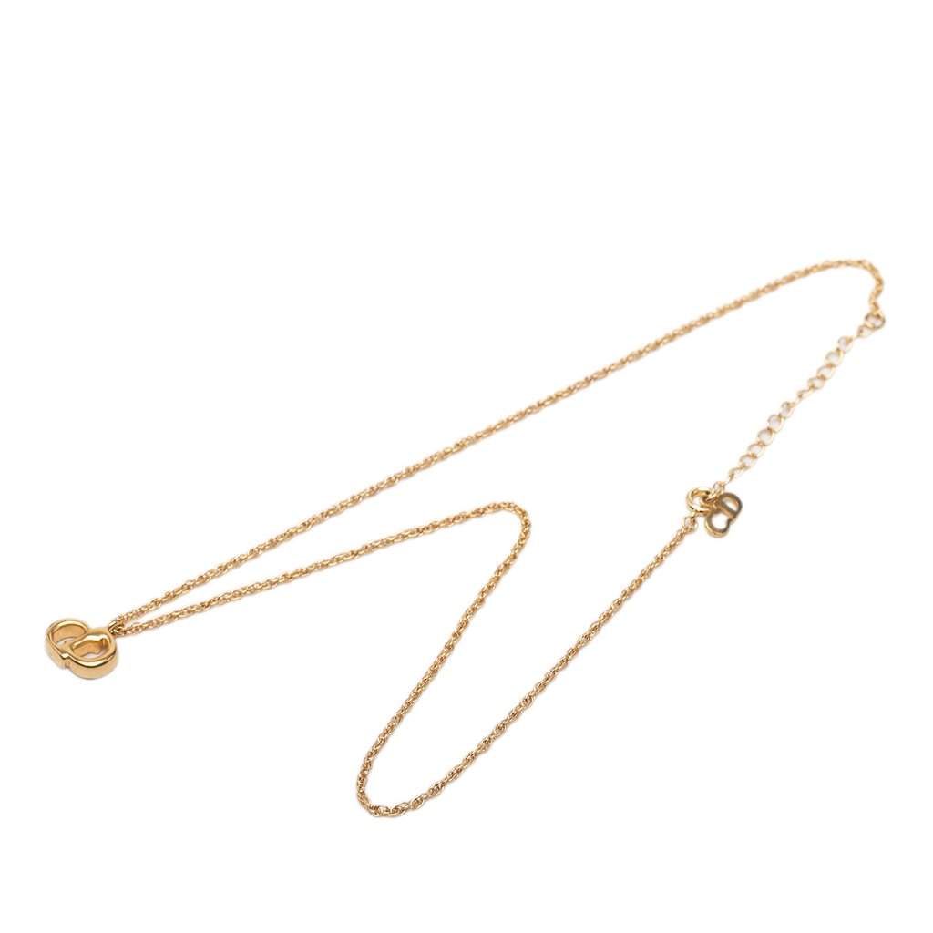 Dior Gold Plated CD Pendant Necklace Gold Metal Very good condition - Front View