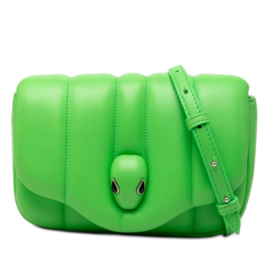 Bvlgari Ambush Nappa Serpenti Convertible Belt Bag Green Leather Very good - Front View