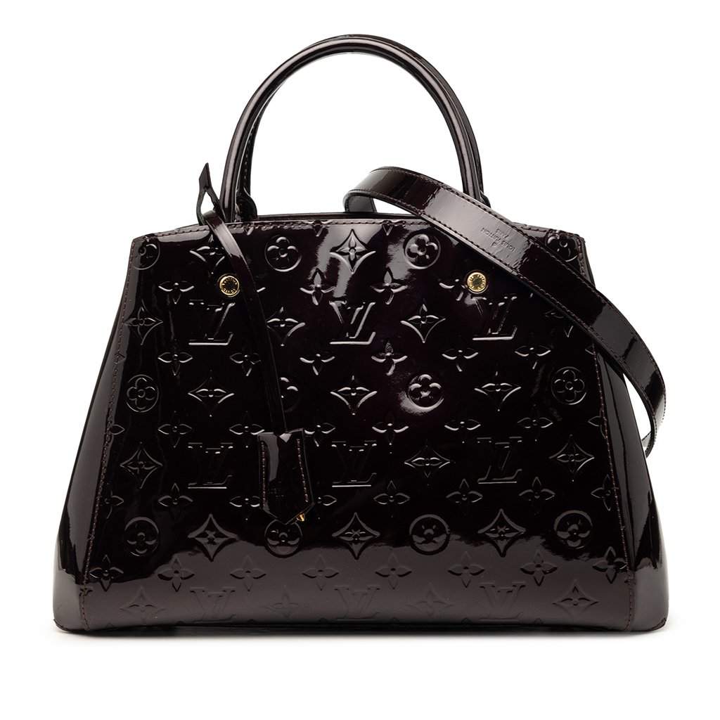 Louis Vuitton Monogram Vernis Montaigne MM Purple Leather Good - Front View