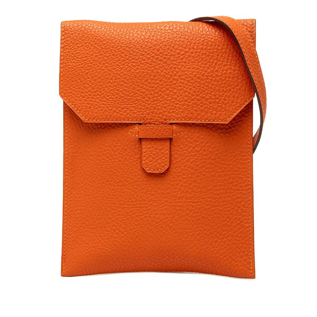 Hermès Togo Amelie Orange Leather Very good - Front View