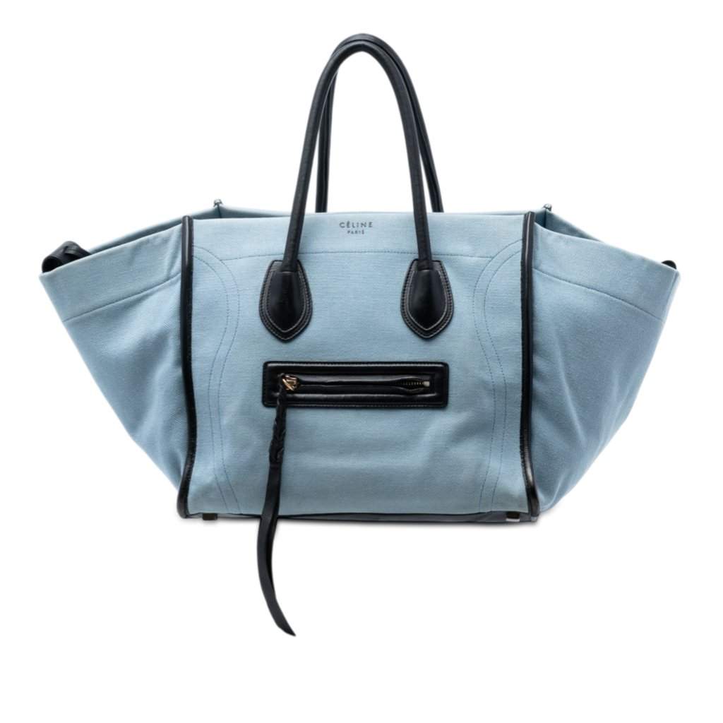Celine Medium Denim Phantom Luggage Tote Blue Very good condition - Front View