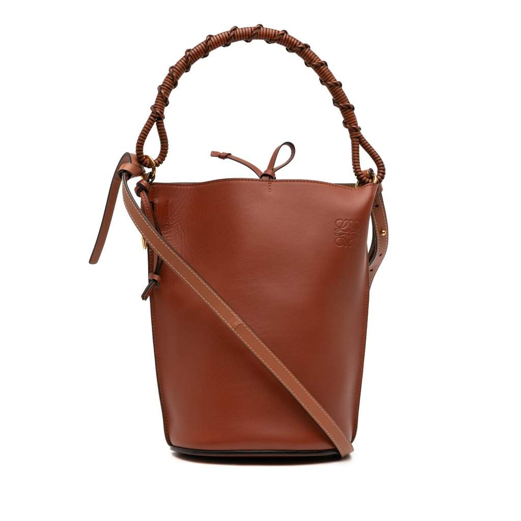 Loewe Calfskin Anagram Gate Bucket Bag Brown Leather Very good condition - Front View