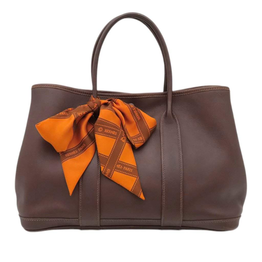 Hermès Swift and Silk Bolduc Twilly Garden Party 30 Brown Leather Very good - Front View