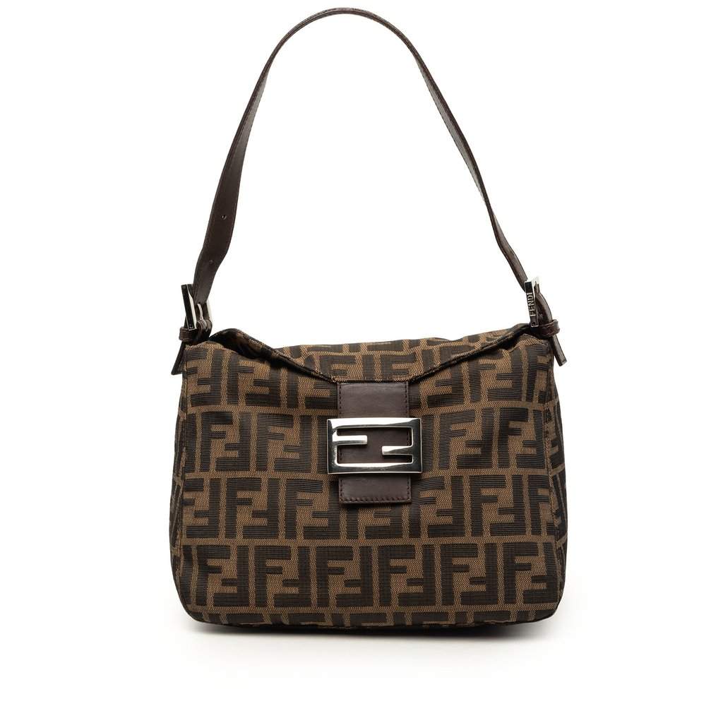 Fendi Zucca Canvas Double Flap Mamma Brown Very good - Front View