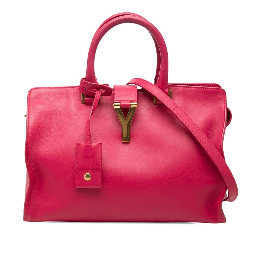 Saint Laurent Small Calfskin Cabas Chyc Satchel Pink Leather Very good - Front View