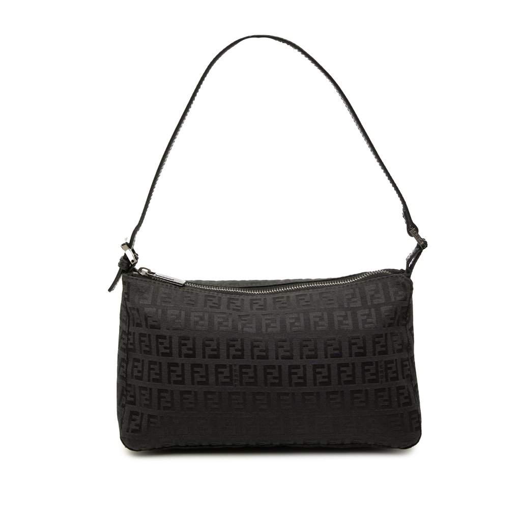Fendi Zucchino Canvas Pochette Black Very good - Front View