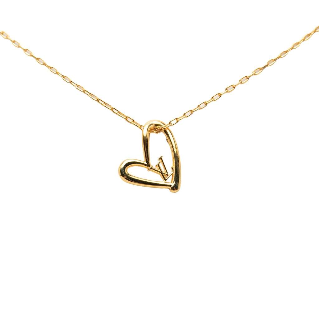 Louis Vuitton Gold Plated Collier Fall in Love Pendant Necklace Gold Metal Very good condition - Front View