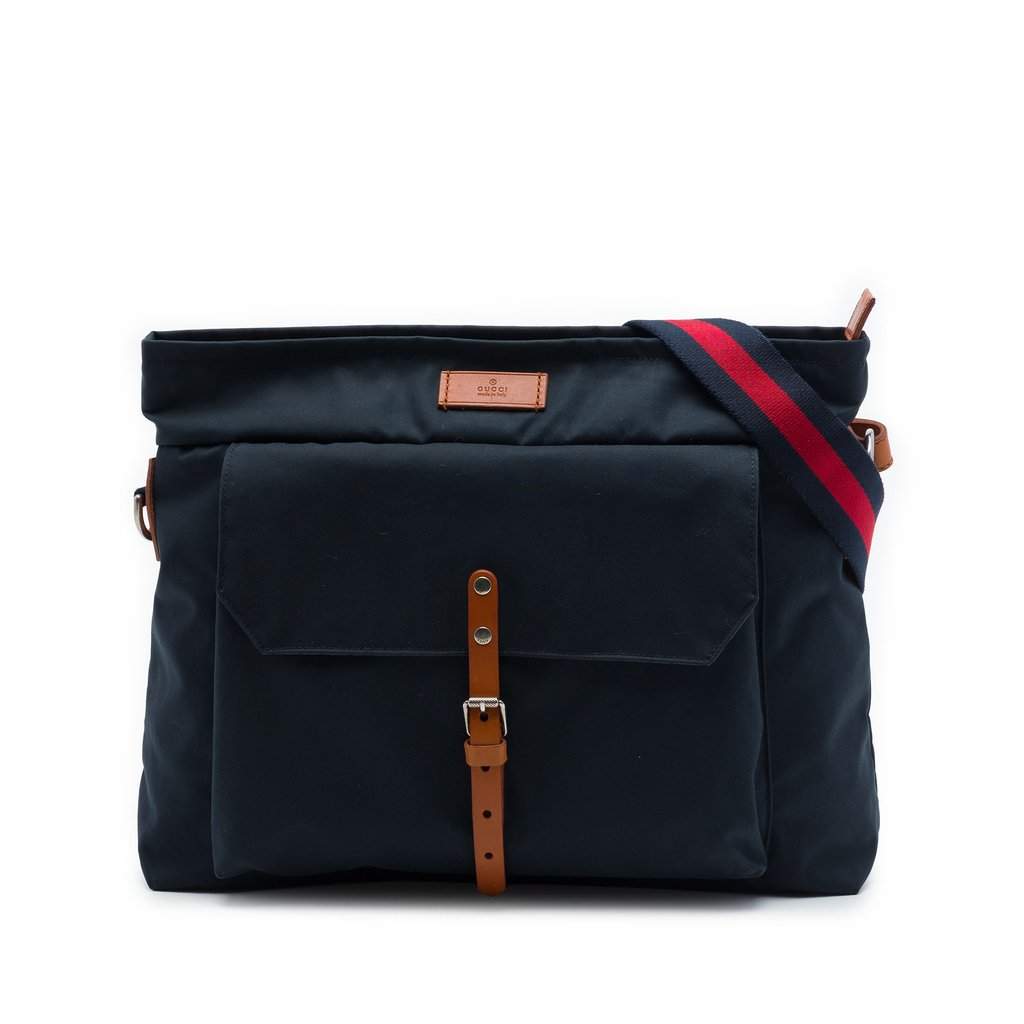 Gucci Nylon Web Crossbody Blue Very good - Front View