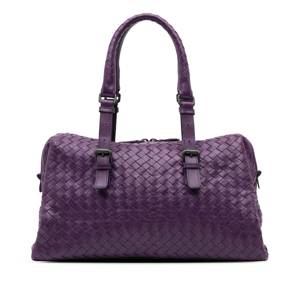 Bottega Veneta Nappa Intrecciato Montaigne Handbag Purple Leather Very good condition - Front View
