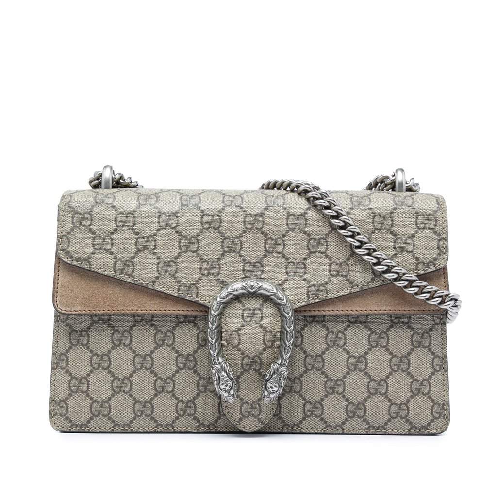 Gucci Medium GG Supreme Dionysus Shoulder Bag Beige Very good - Front View