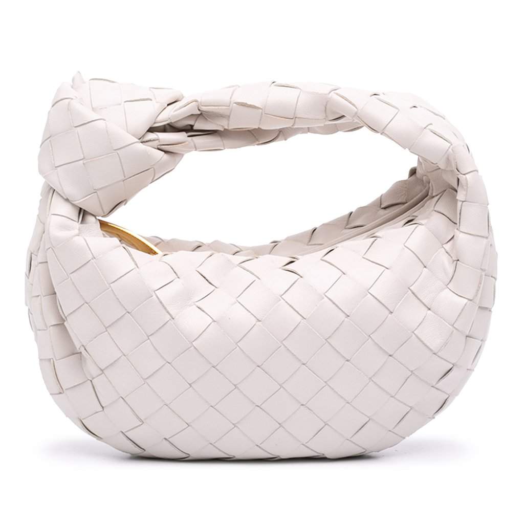 Bottega Veneta Mini Nappa Intrecciato Jodie White Leather Very good condition - Front View