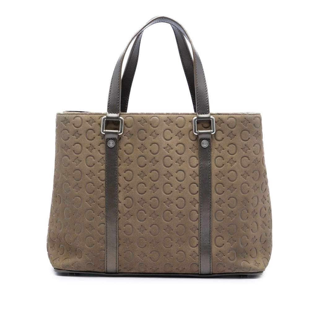 Celine C Macadam Suede Tote Brown Leather Very good - Front View