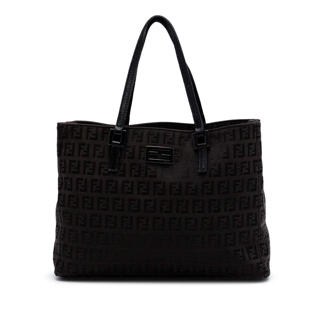 Fendi Zucchino Canvas Tote Brown Very good - Front View