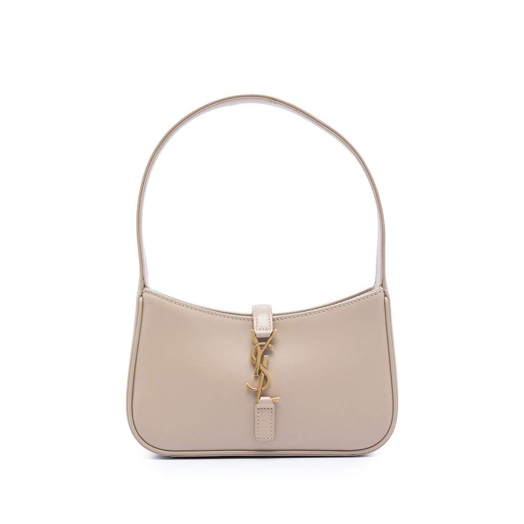 Saint Laurent Mini Smooth Calfskin Le 5 a 7 Beige Leather Very good - Front View