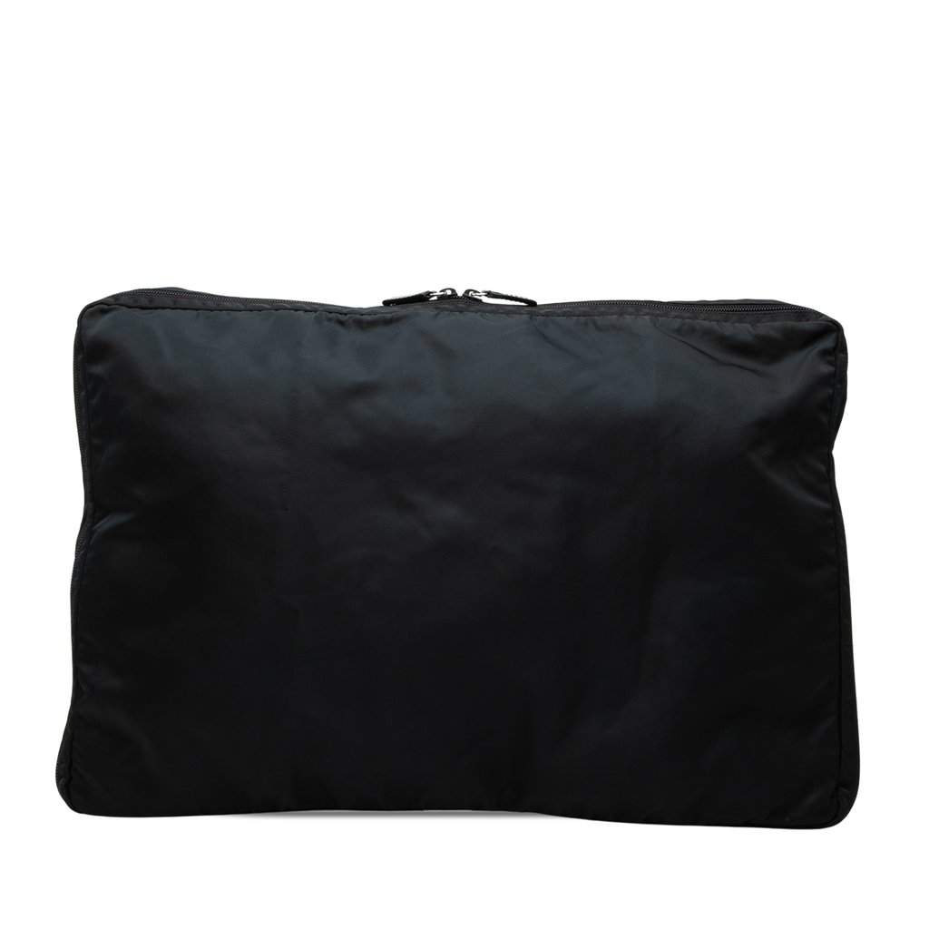 Prada Tessuto Zip Top Portfolio Black Very good - Front View