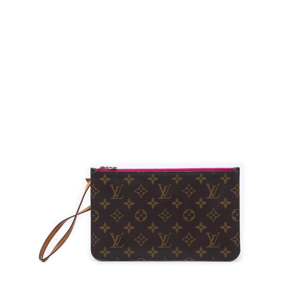 Louis Vuitton Monogram Neverfull MM Pouch Brown Very good - Front View