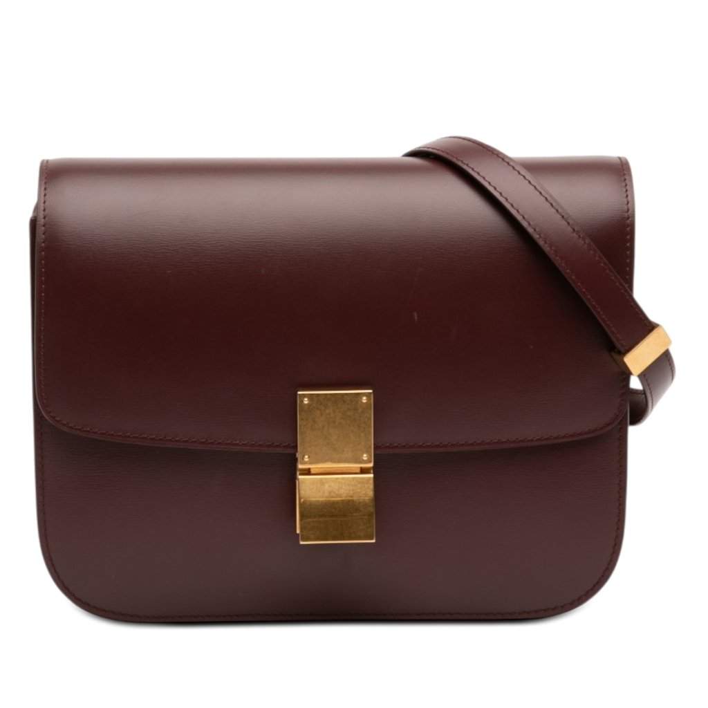 Celine Medium Calfskin Classic Box Red Leather Very good condition - Front View