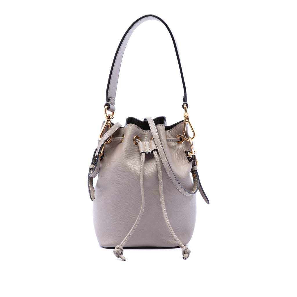 Fendi Mini Leather Mon Tresor Bucket Bag Brown Leather Very good condition - Front View
