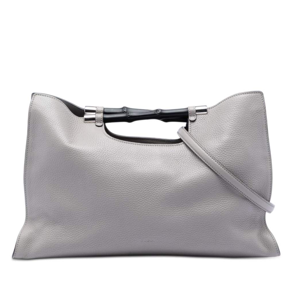 Gucci Medium Calfskin Bamboo Daily Shopper Satchel MultiColor Leather Very good condition - Front View