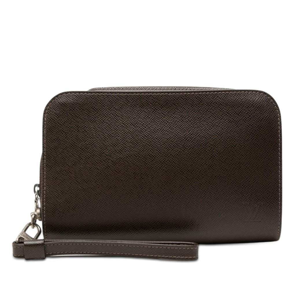 Louis Vuitton Taiga Pochette Baikal Brown Leather Very good condition - Front View