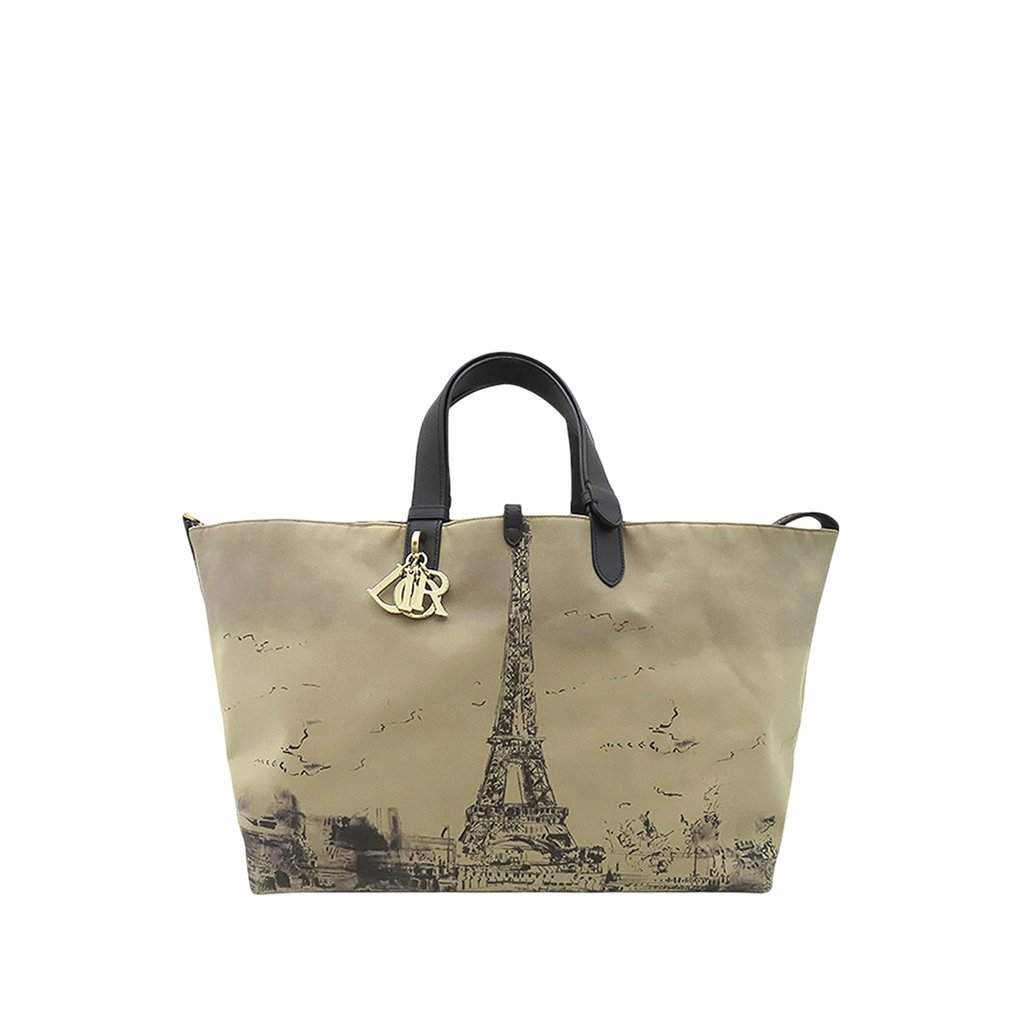 Dior Large Canvas Eiffel Tower Toujours Tote Beige Very good condition - Front View
