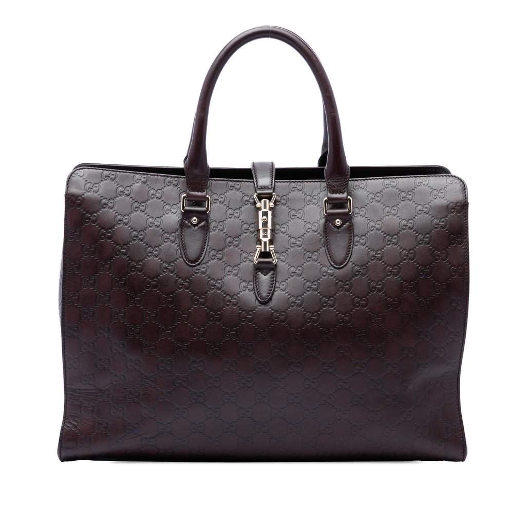 Gucci Guccissima Jackie Tote Brown Leather Very good condition - Front View