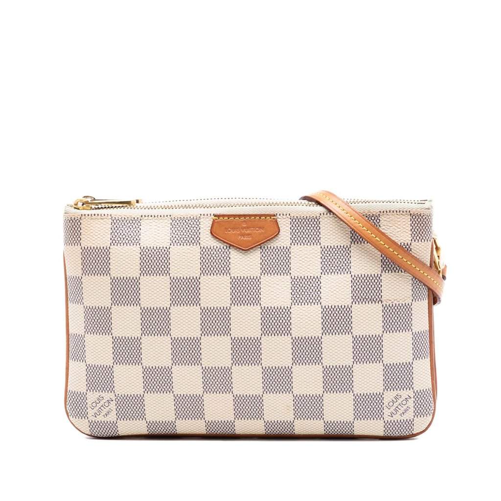 Louis Vuitton Damier Azur Double Zip Pochette White Very good condition - Front View