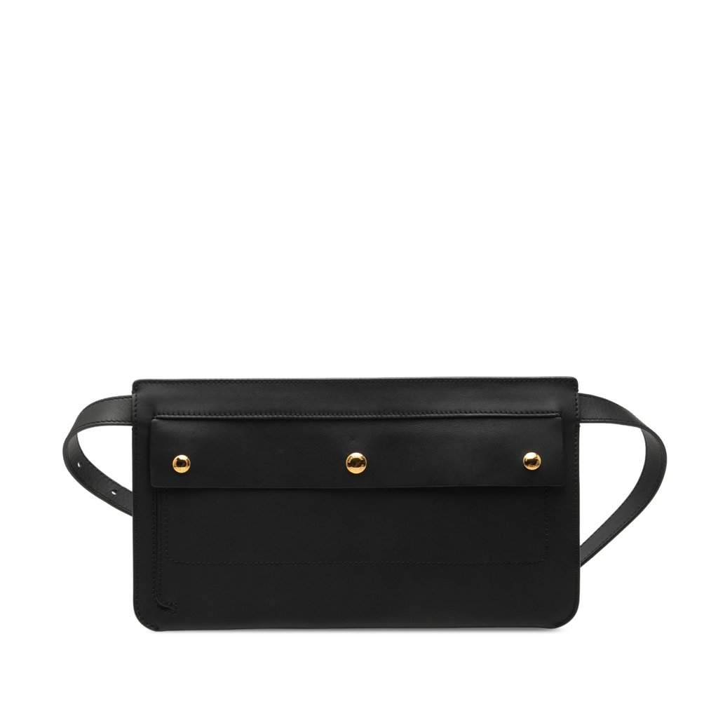 Burberry Leather Belt Bag Black Leather Very good - Front View