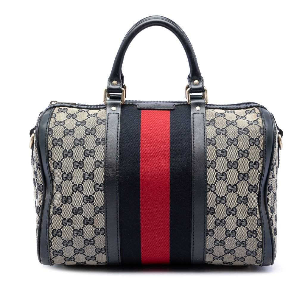 Gucci Medium GG Canvas Web Joy Boston Bag Beige Very good condition - Front View