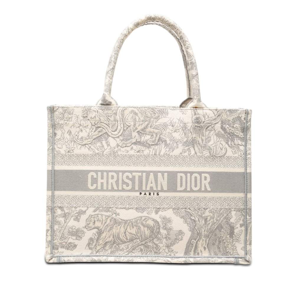 Dior Medium Canvas Embroidered Dioriviera Toile De Jouy Book Tote MultiColor Very good - Front View