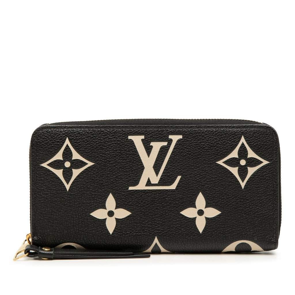 Louis Vuitton Bicolor Monogram Empreinte Giant Zippy Wallet Black Leather Very good condition - Front View